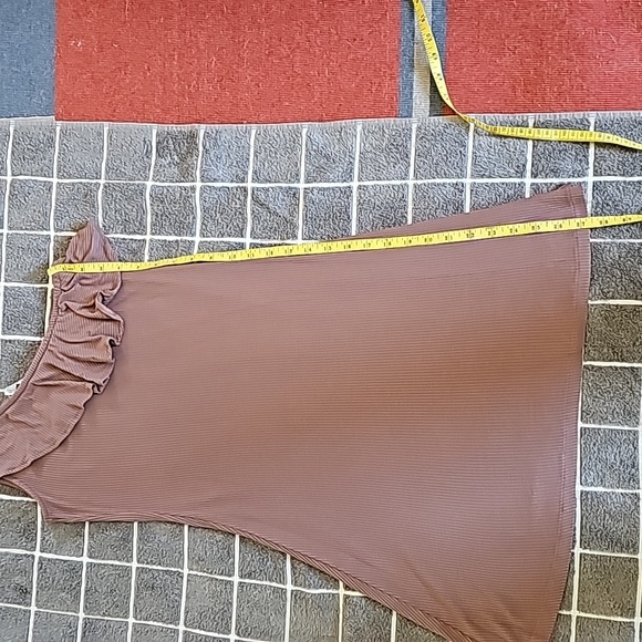 STUNNING ONE SHOULDER FRILLED RIBBED AMERICAN EAGLE STRETCH DRESS - Picture 7 of 8